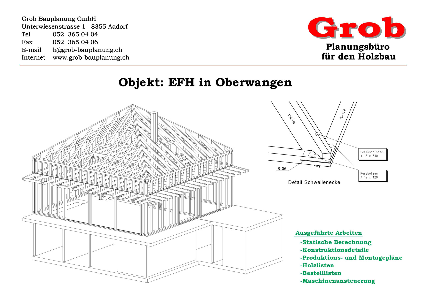 Holzbauplanung EFH in Oberwangen