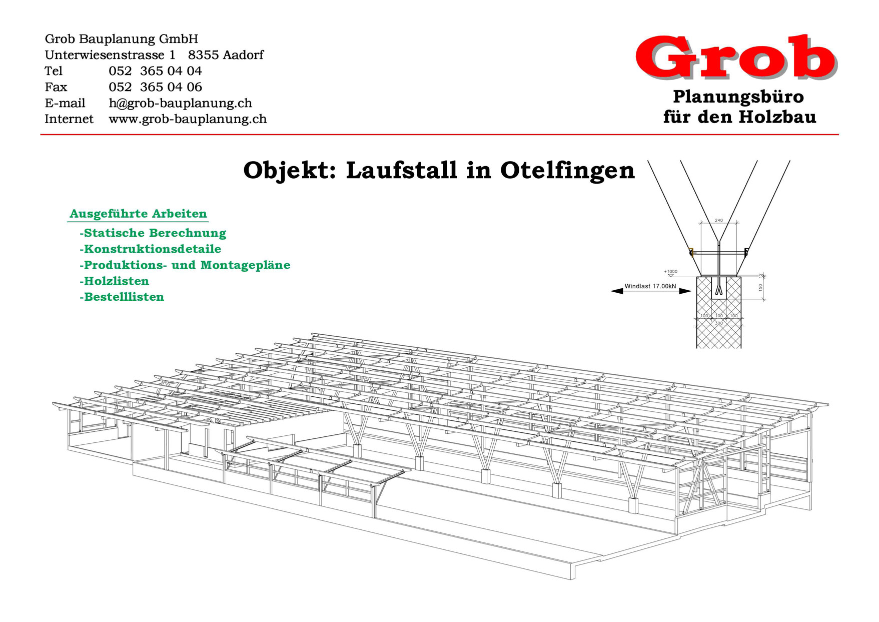 Holzbauplanung Laufstall in Otelfingen