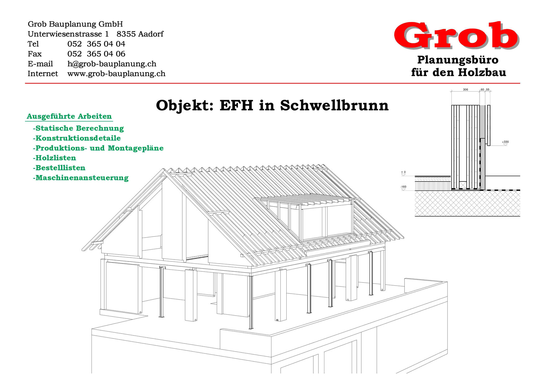 Holzbauplanung EFH in Schwellbrunn